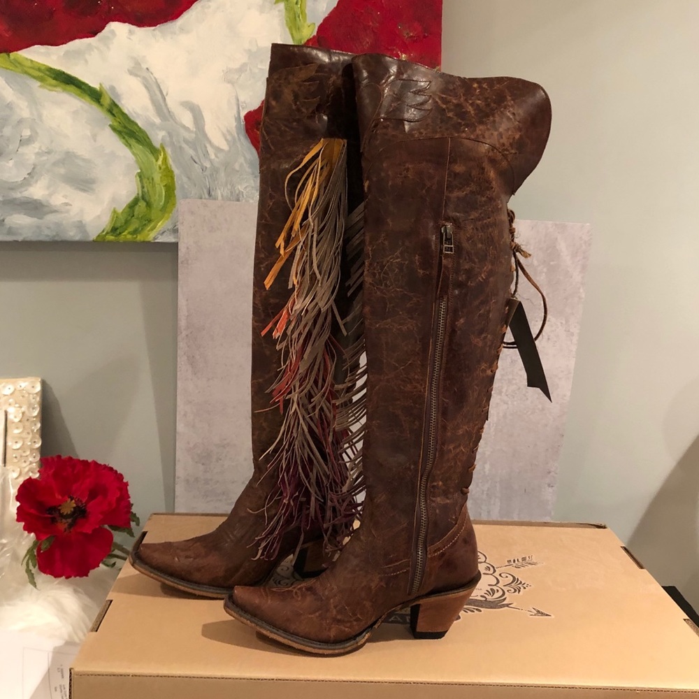 SOLD‼️NIB Junk Gypsy Spirit Animal Boho Ombré Fringe Boots Sz 6 BRAND NEW‼️SOLD - Picture 8 of 16